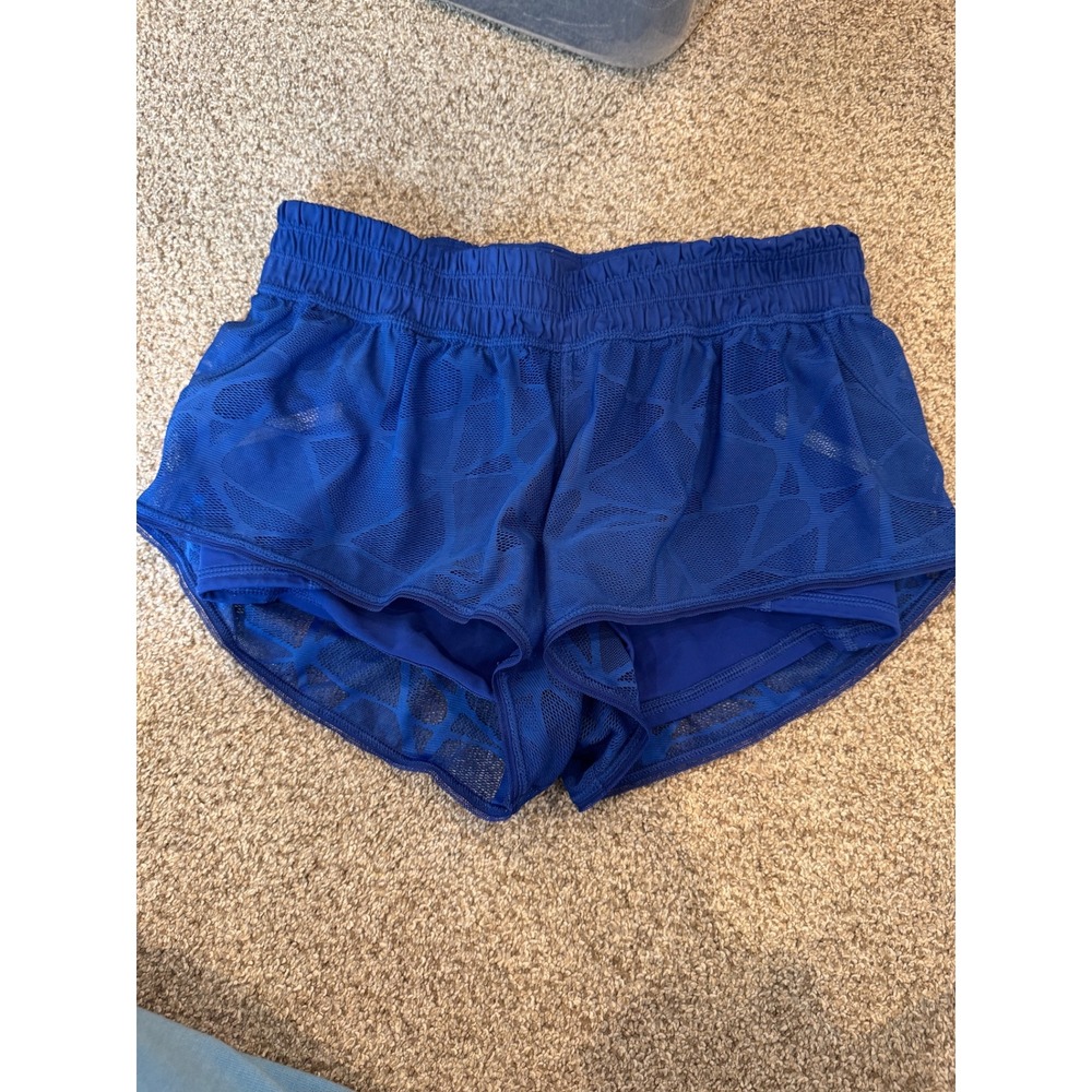 Lululemon Royal Blue Mesh 2-in-1 Athletic Shorts with Liner Size 6